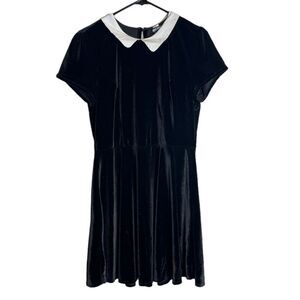 🎃 Black Velvet Wednesday Dress, L